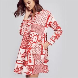 Anthropologie Maeve Printmaker Shirt Dress Small